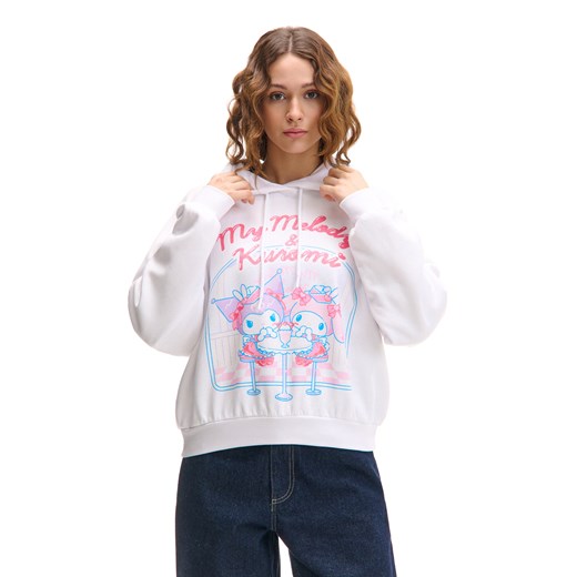 Cropp - Bluza hoodie z My Melody i Kuromi - biały ze sklepu Cropp w kategorii Bluzy damskie - zdjęcie 176579265