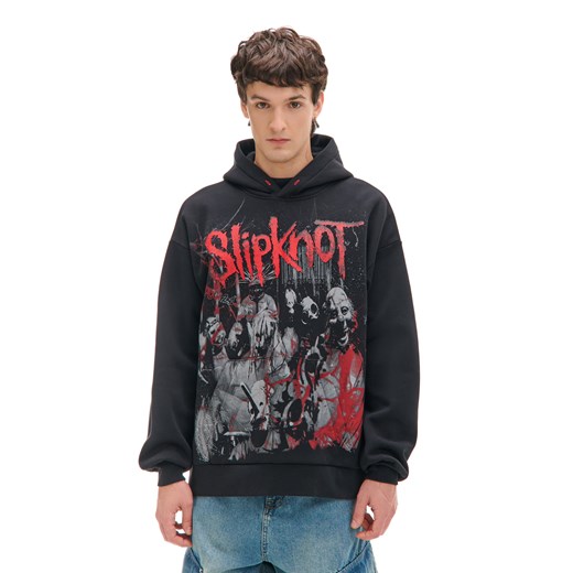 Cropp - Czarna bluza z kapturem Slipknot UNISEX - czarny ze sklepu Cropp w kategorii Bluzy męskie - zdjęcie 176579548