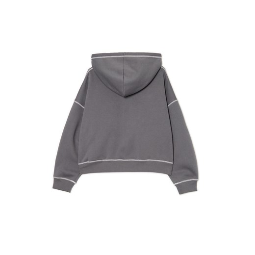 Cropp - Bluza hoddie z kontrastowymi przeszyciami - szary Cropp M Cropp