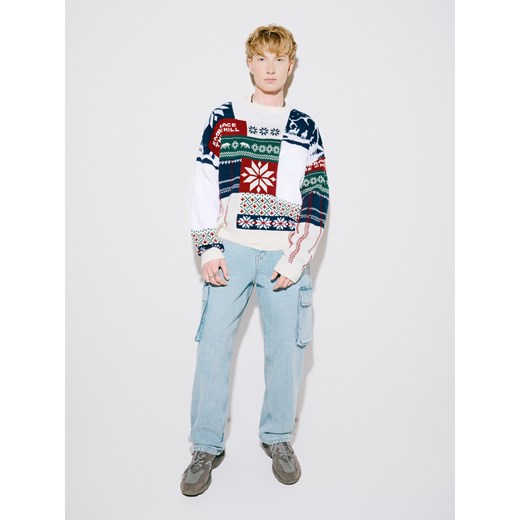 Cropp - Sweter z zimowym motywem - kremowy ze sklepu Cropp w kategorii Swetry męskie - zdjęcie 176579648