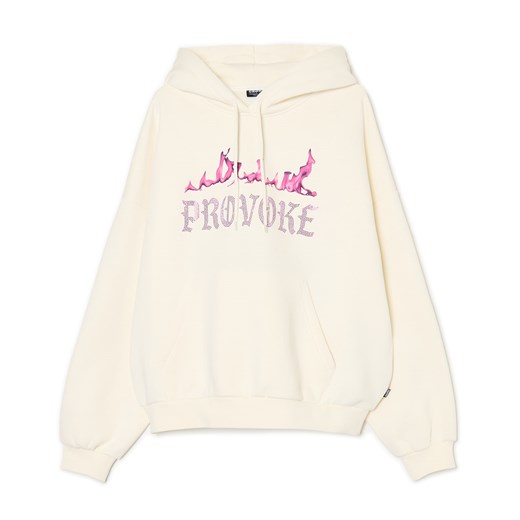 Cropp - Kremowa bluza z cekinową aplikacją UNISEX - kremowy Cropp M Cropp