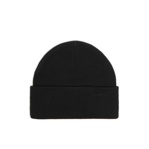 Cropp - Czarna czapka beanie z naszywką - czarny Cropp Uniwersalny Cropp