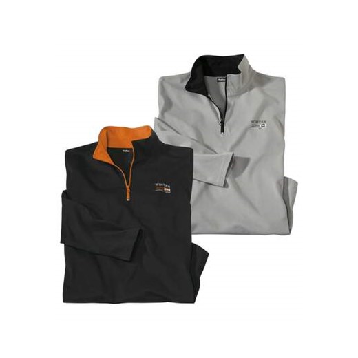 Zestaw 2 półgolfów z kołnierzem z suwakiem ze sklepu Atlas For Men w kategorii T-shirty męskie - zdjęcie 176581535