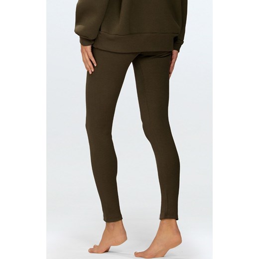 Legginsy prążkowane damskie khaki Oseye, Kolor khaki, Rozmiar 2XL, DKaren ze sklepu Primodo w kategorii Spodnie damskie - zdjęcie 176582187