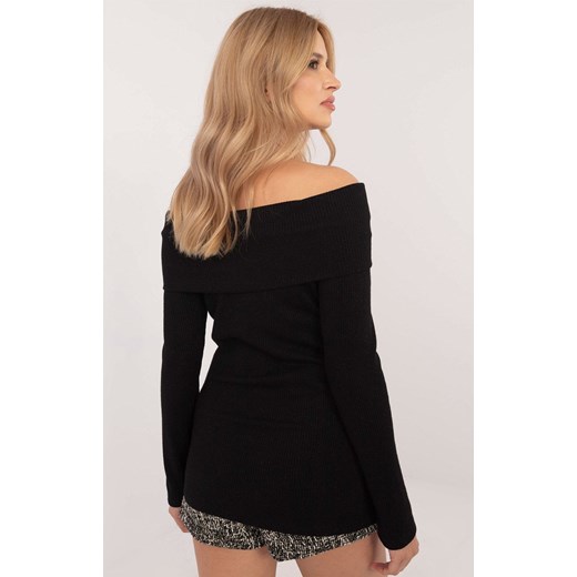 Sweter z odkrytymi ramionami czarny DHJ-SW-A2449.33, Kolor czarny, Rozmiar uniwersalny, ITALY MODA ze sklepu Primodo w kategorii Swetry damskie - zdjęcie 176582939