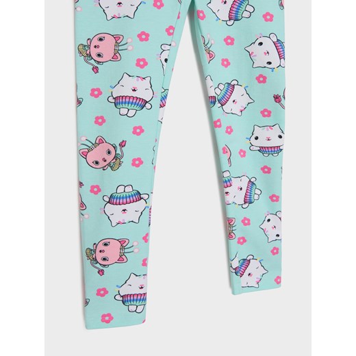 Sinsay - Legginsy Kicia Kocia - zielony Sinsay 140 Sinsay