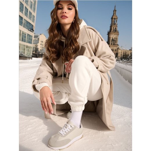 Sinsay - Spodnie dresowe - kremowy Sinsay L Sinsay