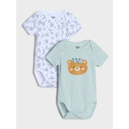 Sinsay - Body 2 pack - kremowy ze sklepu Sinsay w kategorii Body niemowlęce - zdjęcie 176594766