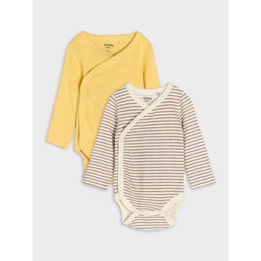 Sinsay - Body 2 pack - kremowy ze sklepu Sinsay w kategorii Body niemowlęce - zdjęcie 176594776