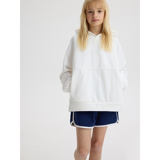 Reserved - Bawełniana bluza - biały ze sklepu Reserved w kategorii Bluzy dziewczęce - zdjęcie 176597778