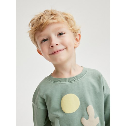 Reserved - Bluza z aplikacją - jasnozielony Reserved 104 (3-4 lata) Reserved