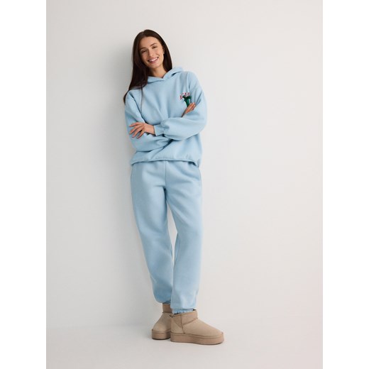 Reserved - Spodnie dresowe z bawełny - jasnoniebieski Reserved M Reserved