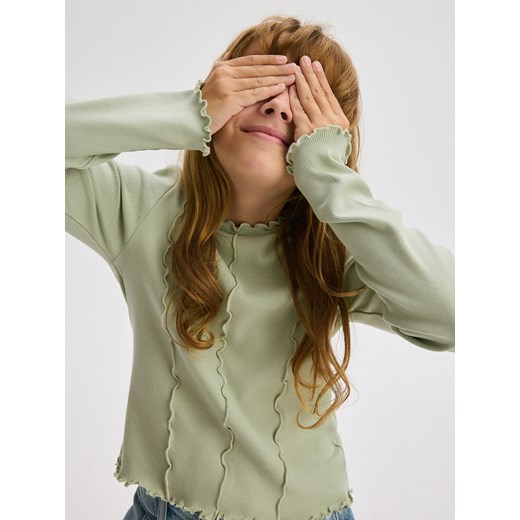 Reserved - Koszulka z przeszyciami - jasnozielony Reserved 122/128 (6-8 lat) Reserved