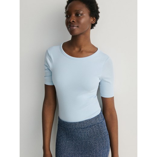 Reserved - Body z wycięciem na plecach - jasnoniebieski ze sklepu Reserved w kategorii Bluzki damskie - zdjęcie 176602048