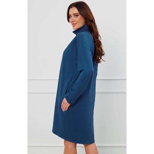 Szlafrok damski na suwak z długi rękawem jeansowy Grafi, Kolor jeans, Rozmiar S, Italian Fashion ze sklepu Intymna w kategorii Szlafroki damskie - zdjęcie 176602887