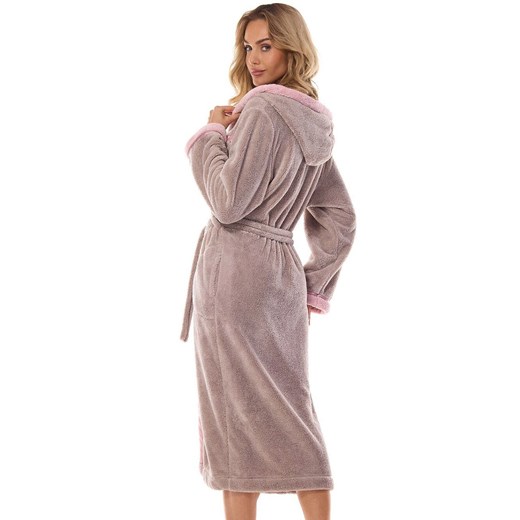 Szlafrok damski długi z kapturem opal 2419 Tess, Kolor opal, Rozmiar XL, L&amp;L ze sklepu Intymna w kategorii Szlafroki damskie - zdjęcie 176603048