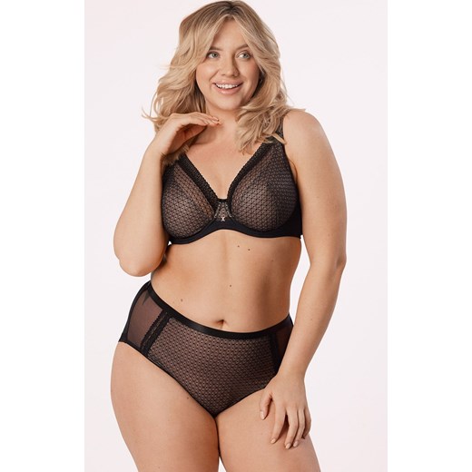 Figi damskie z wysokim stanem Renee, Kolor czarno-beżowy, Rozmiar S, Mefemi ze sklepu Intymna w kategorii Majtki damskie - zdjęcie 176603107