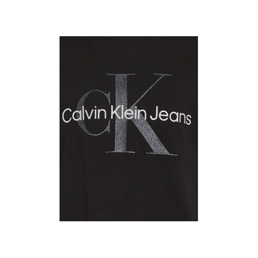 Calvin Klein Jeans T-Shirt Glitter Monogram IG0IG02529 Czarny Boxy Fit 16Y MODIVO