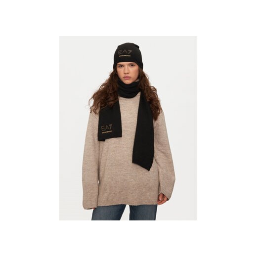 EA7 Emporio Armani Zestaw Szalik i Czapka 282000 4F200 00020 Czarny uniwersalny MODIVO
