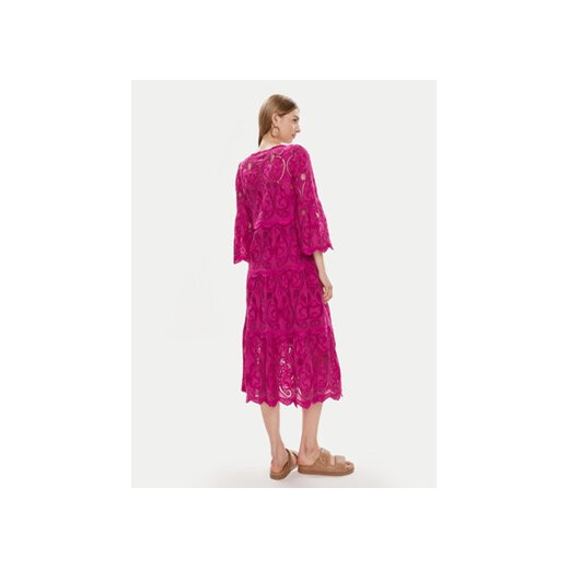 Luisa Spagnoli Sukienka letnia Pigna 540712 Różowy Regular Fit Luisa Spagnoli L MODIVO