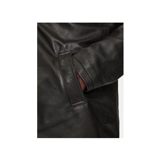 Serge Pariente Kurtka skórzana Parka Orio Czarny Regular Fit Serge Pariente XXL MODIVO
