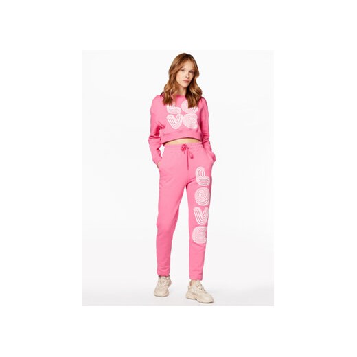 LOVE MOSCHINO Bluza W646102M 4457 Różowy Cropped Fit Love Moschino 40 MODIVO