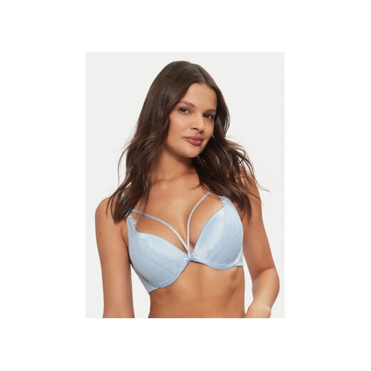 Hunkemöller Biustonosz push-up Isabella 206360 Niebieski ze sklepu MODIVO w kategorii Biustonosze - zdjęcie 176629618