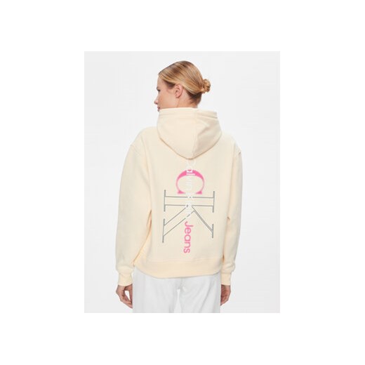 Calvin Klein Jeans Bluza Back Bold Monologo J20J222895 Żółty Relaxed Fit XL MODIVO