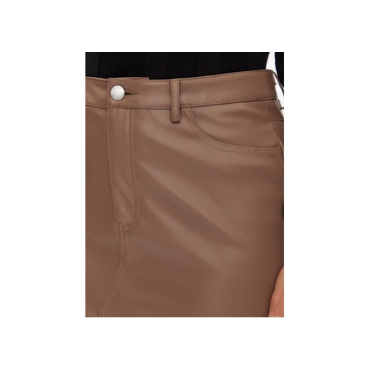 ONLY Spódnica z imitacji skóry Kiri 15324778 Brązowy Regular Fit S MODIVO