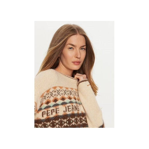 Pepe Jeans Sweter Hitty PL702193 Beżowy Relaxed Fit Pepe Jeans L MODIVO