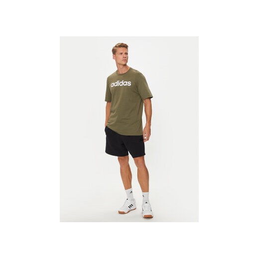 adidas T-Shirt Essentials Linear Logo IC9280 Zielony Regular Fit S MODIVO