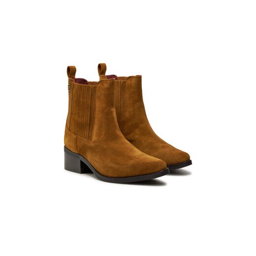 Tommy Hilfiger Botki Th Suede Cowboy Boot FW0FW08034 Brązowy Tommy Hilfiger 40 MODIVO
