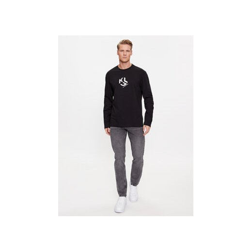 KARL LAGERFELD Longsleeve Klj Regular Monogram Lslv Tee 236D1705 Czarny Regular L MODIVO