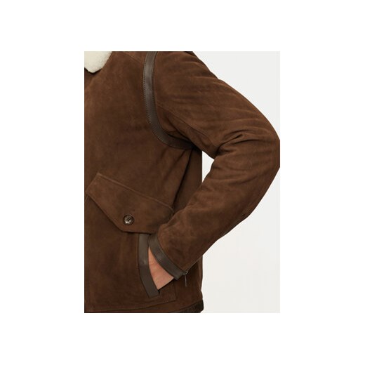 Boss Kurtka skórzana C-Montel 50524458 Brązowy Regular Fit 50 MODIVO