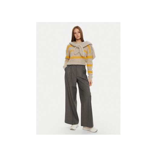 American Vintage Sweter Bymi BYM18CH24 Beżowy Loose Fit American Vintage M MODIVO