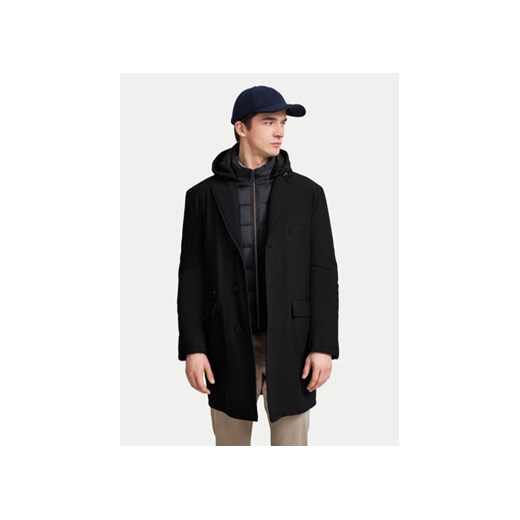 Bugatti Płaszcz przejściowy 635628 61050 Czarny Regular Fit Bugatti 50 MODIVO