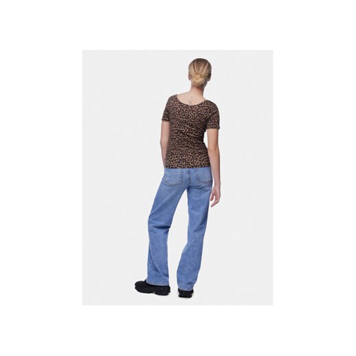 Pieces T-Shirt Kitte 17148392 Brązowy Slim Fit Pieces M MODIVO