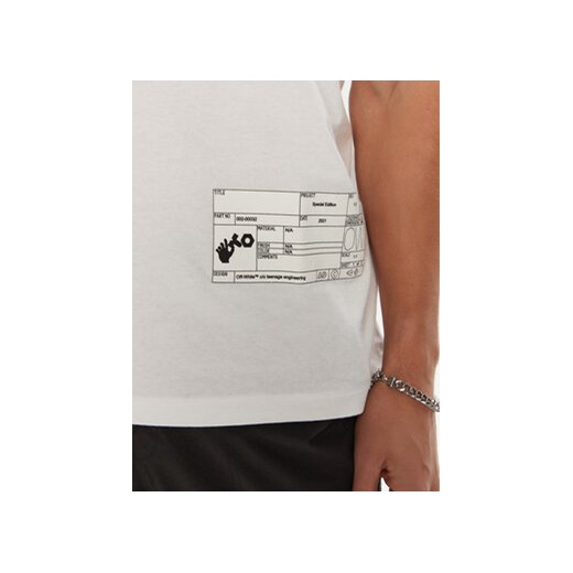 Off-White T-Shirt OMAA027T22JER0010110 Biały Regular Fit S MODIVO