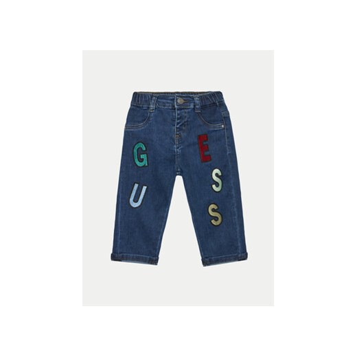 Guess Jeansy N4YA03 D4CA0 Granatowy Regular Fit ze sklepu MODIVO w kategorii Spodnie dziewczęce - zdjęcie 176654957