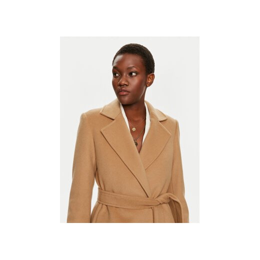 MAX&Co. Płaszcz wełniany Longrun 2428016034200 Beżowy Regular Fit 42 MODIVO