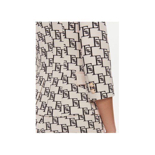 Elisabetta Franchi Marynarka GI-S61-41E2-V650 Écru Regular Fit Elisabetta Franchi 40 MODIVO