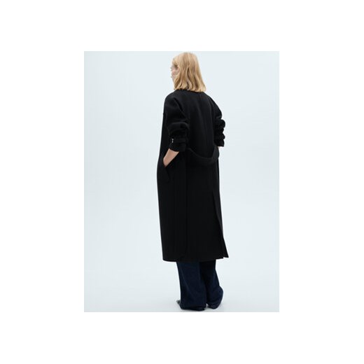 Mango Płaszcz wełniany 87040454 Czarny Oversize Mango XL MODIVO