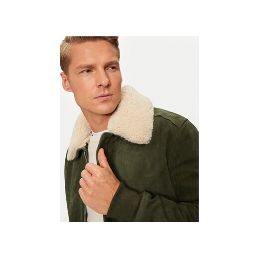 SCHOTT N.Y.C. Kurtka skórzana LC2410S Zielony Regular Fit Schott N.y.c. M MODIVO
