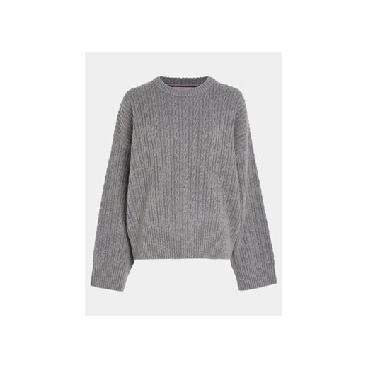 Tommy Hilfiger Sweter WW0WW39003 Szary Oversize Tommy Hilfiger XL MODIVO
