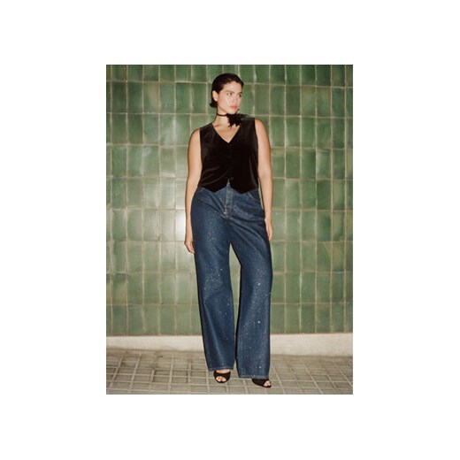 Mango Jeansy 77039075 Granatowy Straight Fit Mango 46 MODIVO