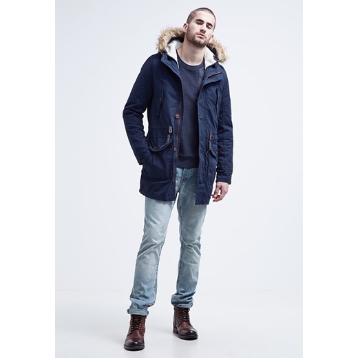 Burton Menswear London Parka blue zalando  z zamkiem