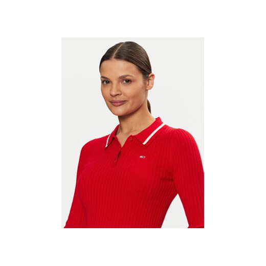 Tommy Jeans Sweter DW0DW19887 Czerwony Slim Fit Tommy Jeans M MODIVO