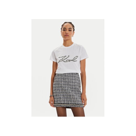 KARL LAGERFELD T-Shirt 246W1715 Biały Regular Fit Karl Lagerfeld S MODIVO