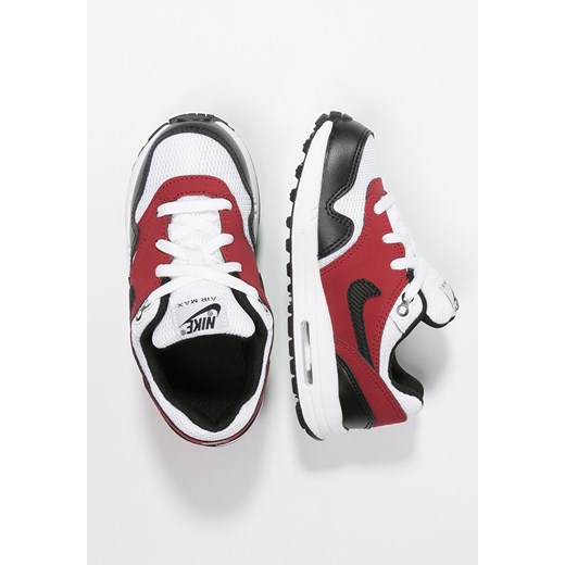 Nike Sportswear AIR MAX 1 Tenisówki i Trampki white/black/gym red zalando czerwony skóra