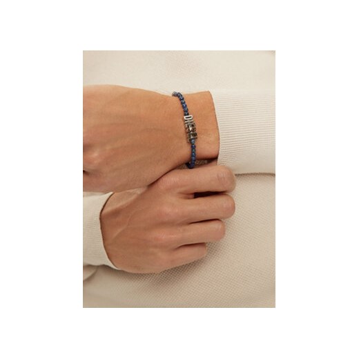 Diesel Bransoletka Blue Agate Beaded Bracelet DX1544040 Niebieski Diesel uniwersalny MODIVO
